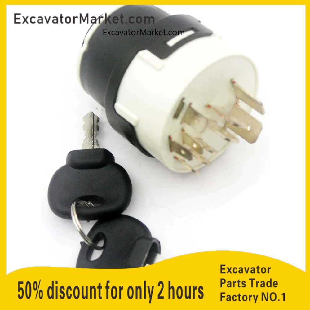 

Excavator Sinocmp Jcb200 701/80184 50988 Ignition Switch For Jcb200 Jcb220 Part No. 701/80184 701/45500 Excavator Parts(10 Pins)