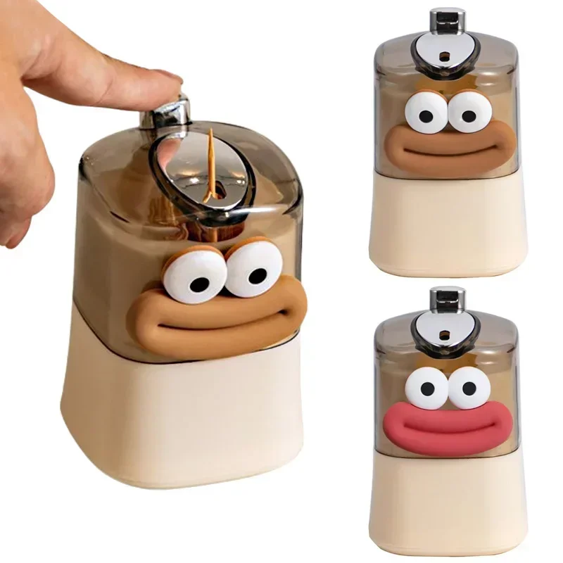 Automatic Pop-up Toothpick Dispenser Plastic Toothpick Box Container Decorative Toothpick Rack Cute Decoration