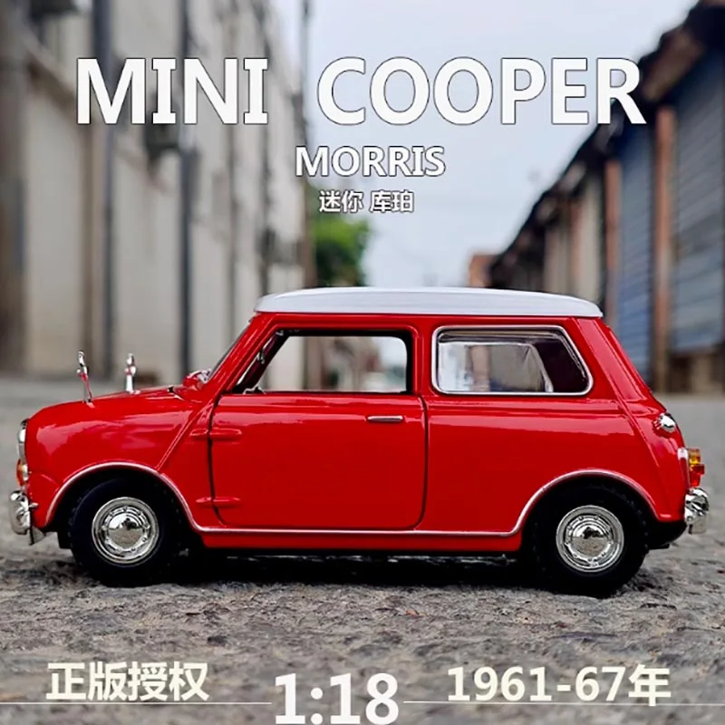 Motormax 1:18  Scale  Mini cooper 1961 Simulation Car model Car Static Finished Toy Model Boy Toy Decoration Gift Display