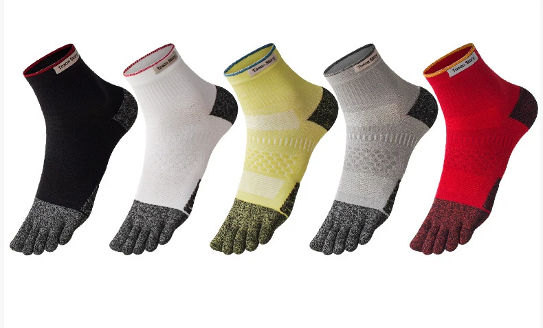 1/5 Paar COOLMAX Nylon-Schnelltrocknende Fünf-Zehen-Socken für Herren, atmungsaktiv, gegen Blasenbildung, für Sport, Laufen, Wandern, Sport-Zehensocken – Detail 5
