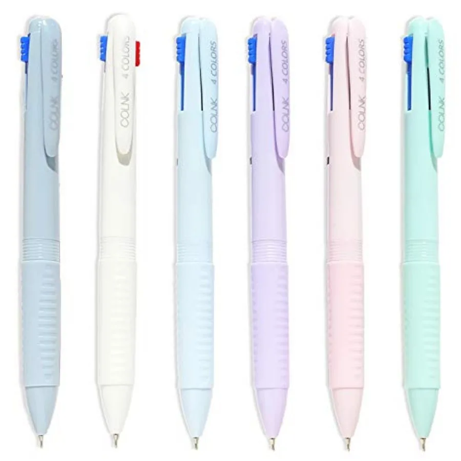 

Multicolor Ballpoint Pen 0.5, 4-in-1 Colored Pens Fine Point, Ballpoint Gift Pens for Planner Journaling, Assorted Ink, 6-Count