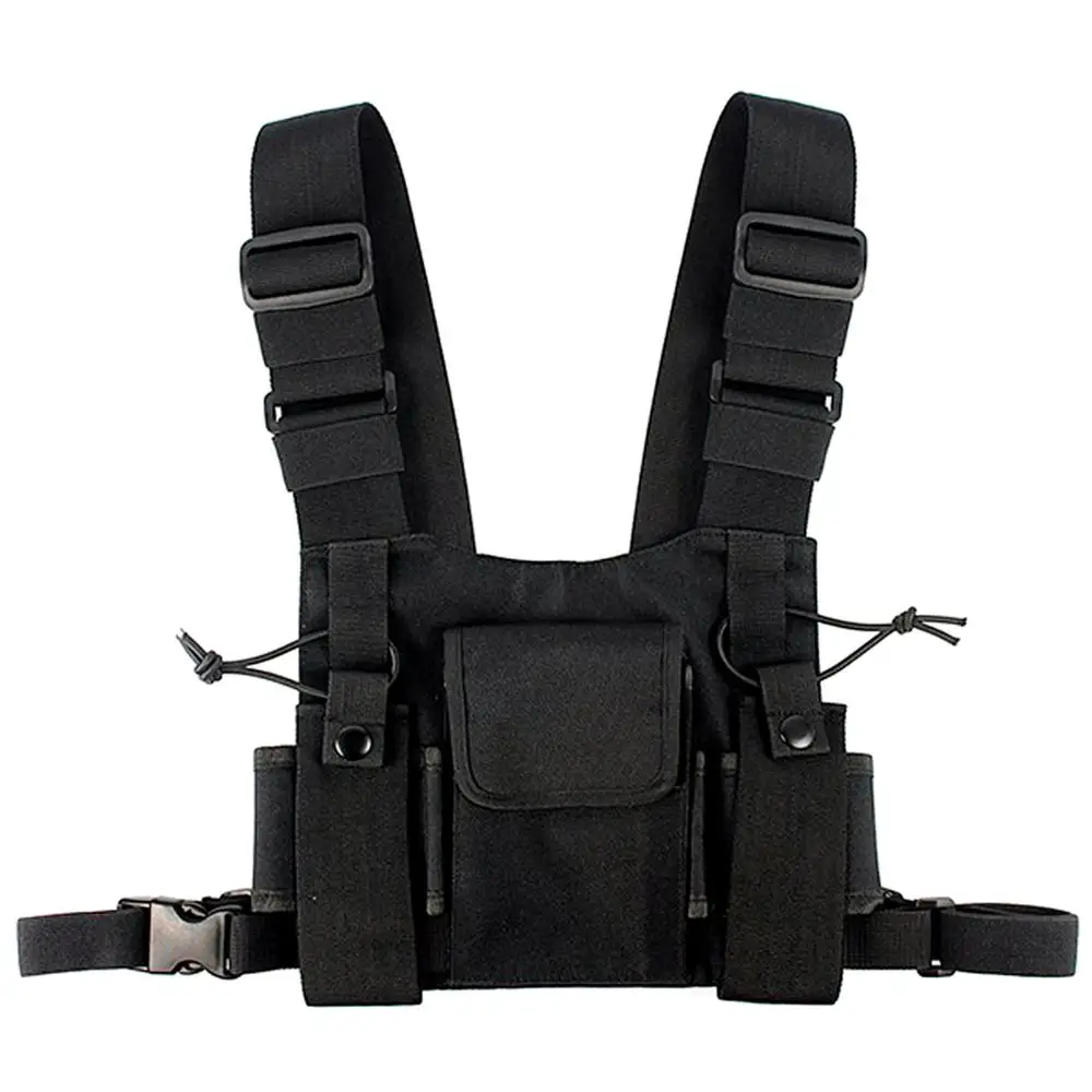 

Radio Harness Chest Front Pack Pouch Holster Vest Rig Carry Bag for Baofeng BF-888S UV-5R TYT for Motorola ICOM Walkie Talkie