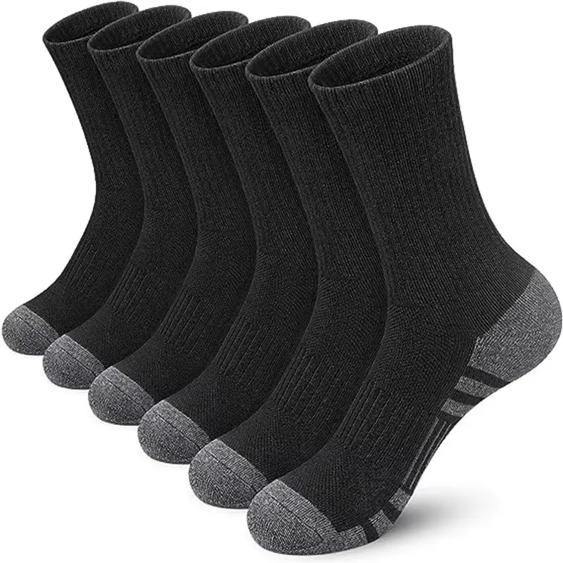 Men's Outdoor Gym Socks High Quality Comfortable Soft Ground-Gripping Football Large Size New Style 6 Pairs