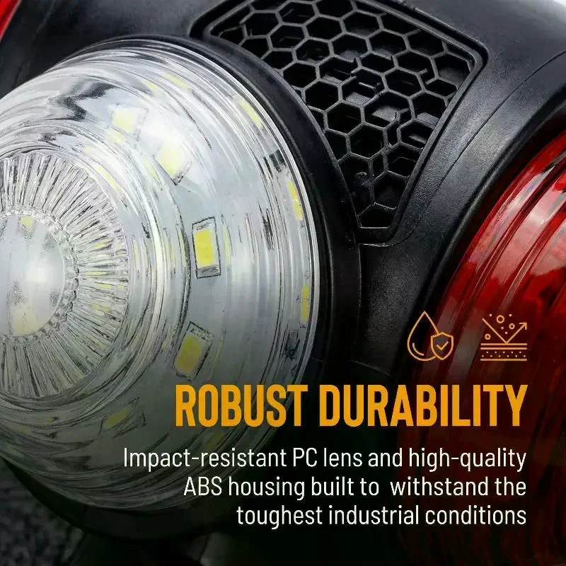 

1/2 шт. Трехсторонний светодиодный боковой габаритный фонарь для грузовиков 12/24В, для прицепов, грузовых автомобилей, 25 LED, боковой маркерный свет, указатель поворота, задний фонарь