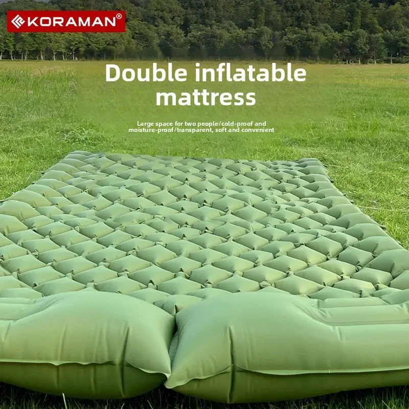 

Outdoor Double Camping Inflatable Bed Mountaineering Hiking Portable Inflatable Bed Camping Moisture-proof Mat Camping Cots