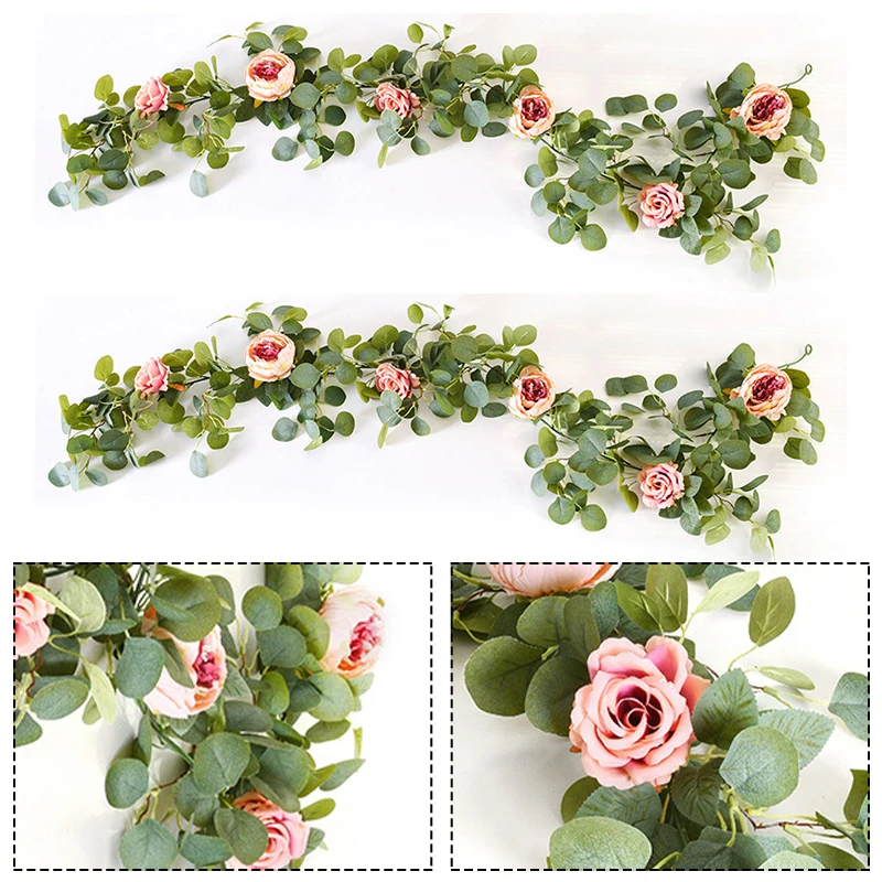 

2PCS Simulation Rattan Decoration Weddings Garden Decorative Simulation Rattan Hung On Doors Walls Easy To Install