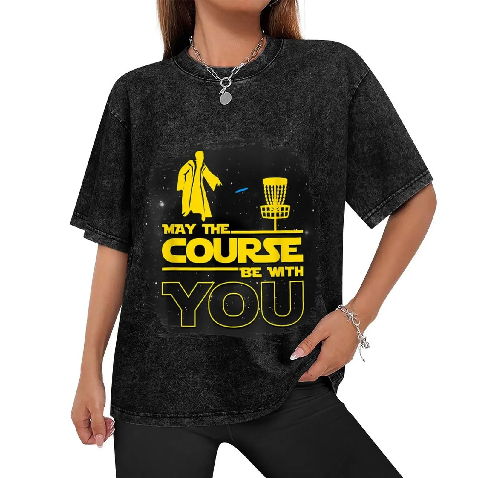 May The Course Be With You Funny Disc Golf T-Shirt graphic t shirts basketball graphic tees tops shirts graphic tee men