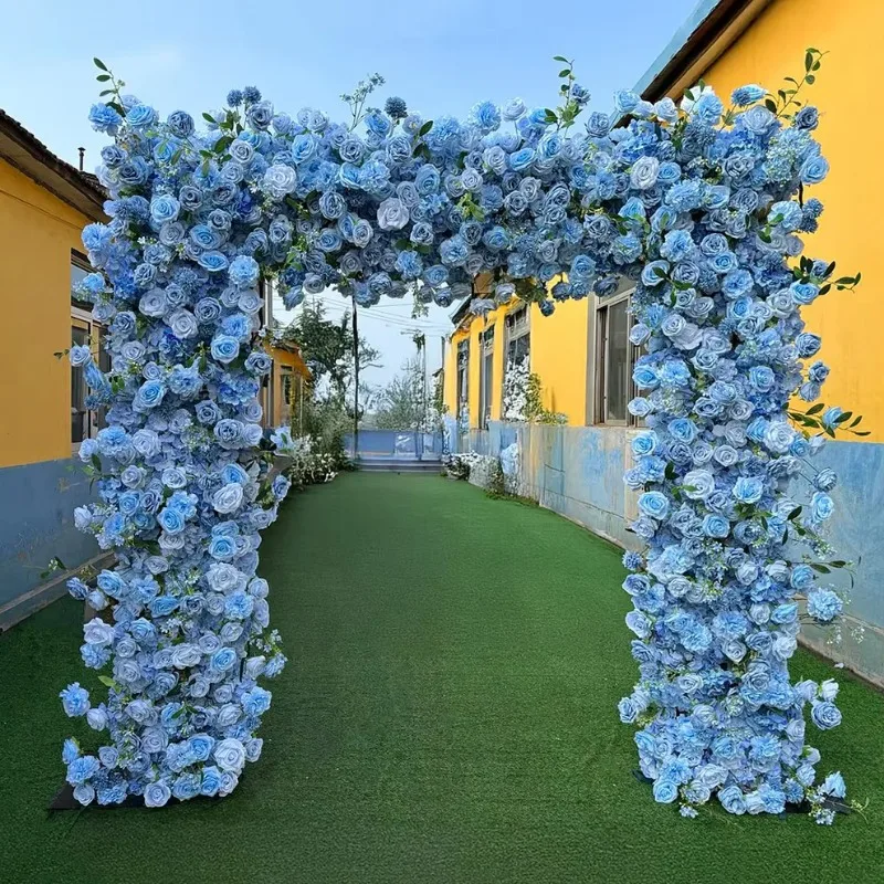

Artificial Blue Silk Flower Arch Wedding Arch Flower Decoration Square Flower Arch Arrangement