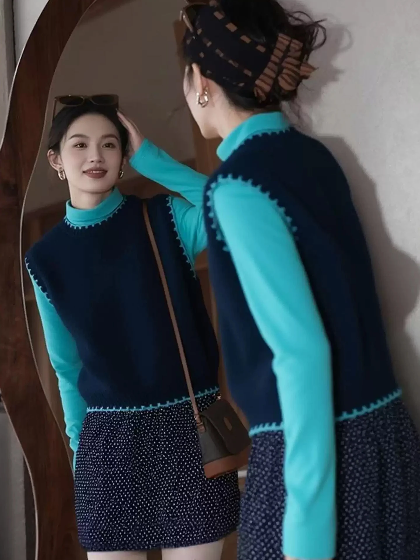 

Ele вязаный жилет, верхний многослойный жилет для похудения, верхняя основа, привлекательный роскошный женский жилет ранней осени и зимы Faion