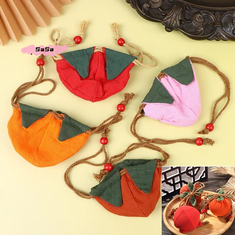 S-1Pc Car Blessing Incense Bag with Persimmon Pendant Rearview Mirror Hanging Purse Empty Bag Material Kit for Good Fortune