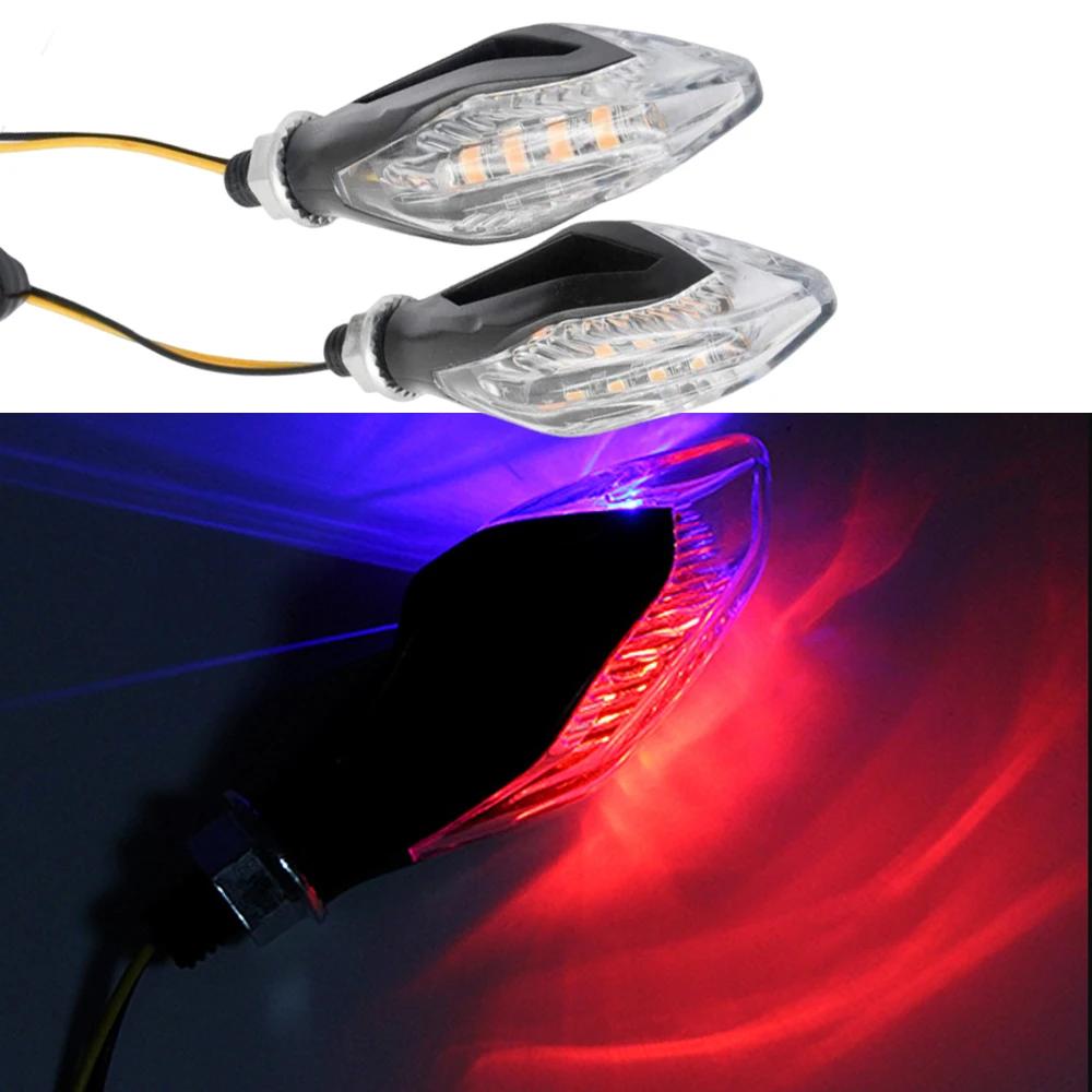 

2pcs LED Motorcycle Tail Lights 12V Red Motorbike Tail Light Indicators LED Turn Signal Lights Turning Indicator