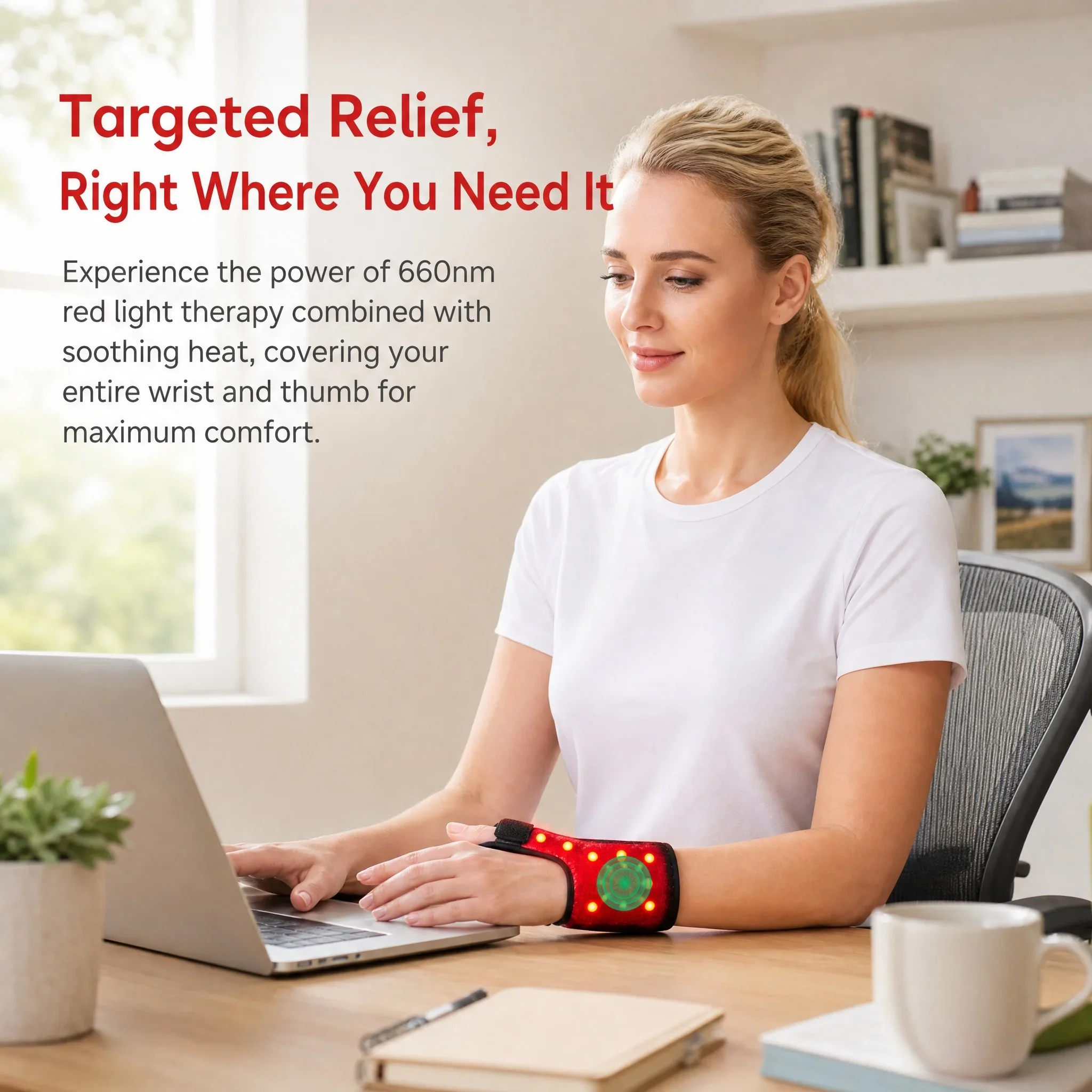 Red Light Heating Finger Thumb Support 3 Gear Vibration Massage Relieve Finger Wrist Fatigue Muscle Relaxation Home Office Works