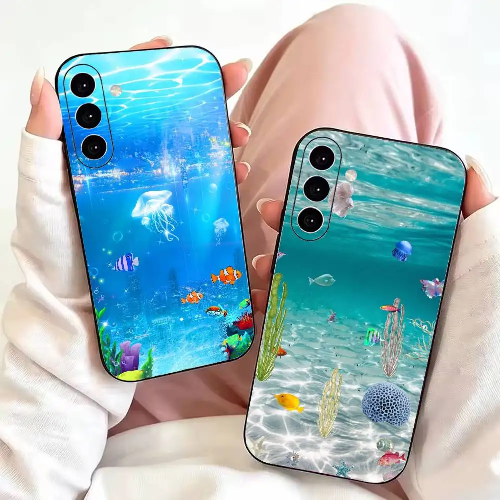 ART Frutiger Aero Aqua Nostalgia  Phone Case Black Silicone Soft For Samsung Galaxy A73,A72,A71,A70,A53,A52,A51