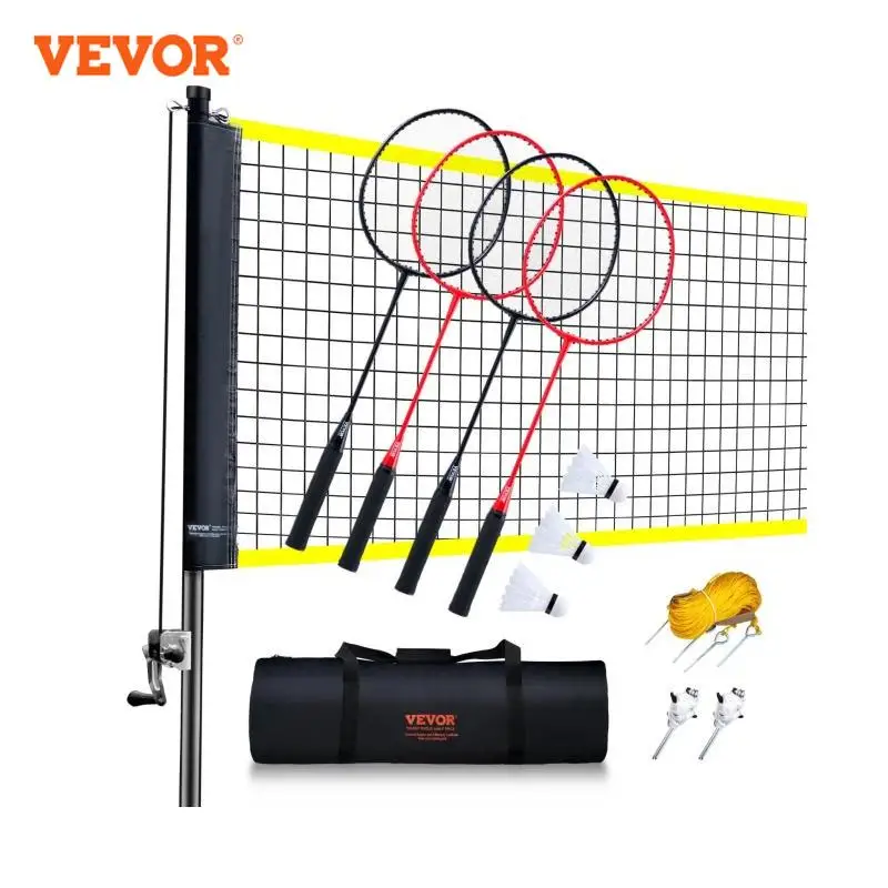 VEVOR Badminton Net Set Outdoor Backyard Beach Park Badminton Net Portable Badminton Equipment Set Adults Kids Badminton Net