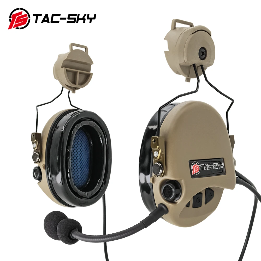 TAC-SKY Tactical Helmet ARC Track Stand Version LIBERATOR II Silicone Earmuffs Hearing Protection Airsoft Sports Headphones