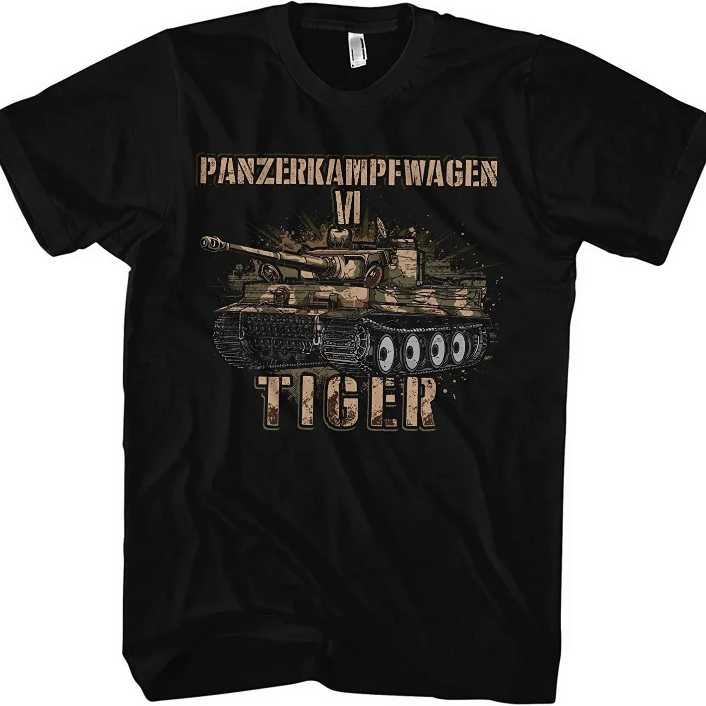 WWII German Army Wehrmacht Panzer Ⅵ Legend Tiger Tank T-Shirt 100% Cotton O-Neck Short Sleeve Casual Mens T-shirt Size S-3XL