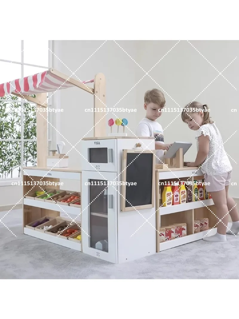 kindergarten children play house toy store supermarket checkout page vending machine commissary doll house game