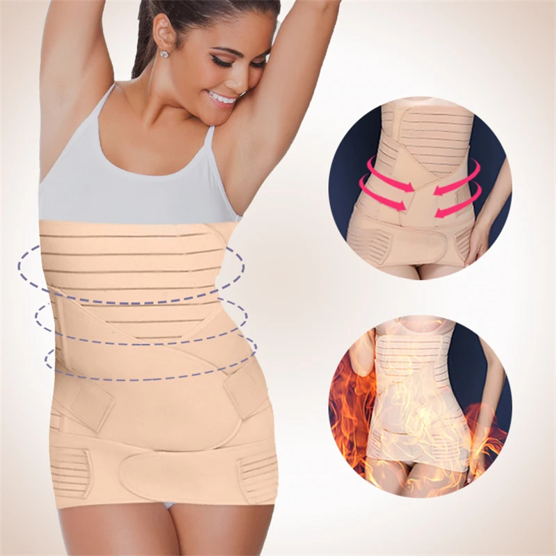 3 In 1 Postpartum Maternity Supports Slimming Belt Girdle Belly Band Women Stomach Compression Shaper Pregnant Tummy Wrap Girdle