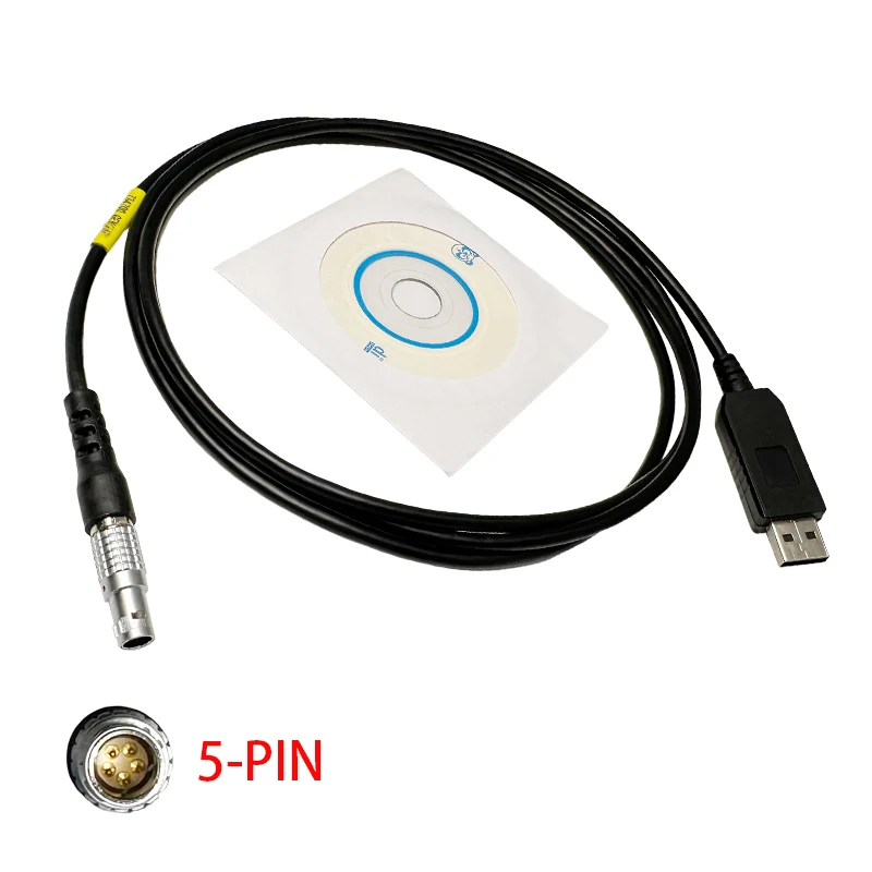 High Quality GEV267(806093) Data Transfer Cable for SWISS TS02/06/09/11/12/15/16 TOTAL STATION WIN10 TS/TPS LS Lemo To USB 5 PIN