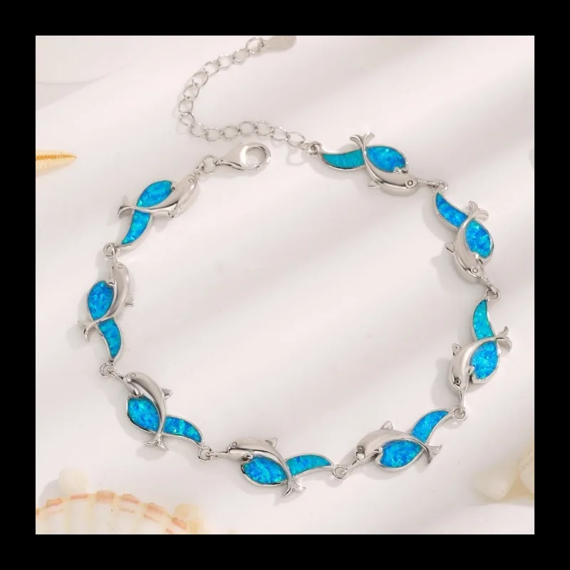 

AliExpress S925 Sterling Silver Versatile Fashion Popular Simple Symphony Opal Irregular Bracelet