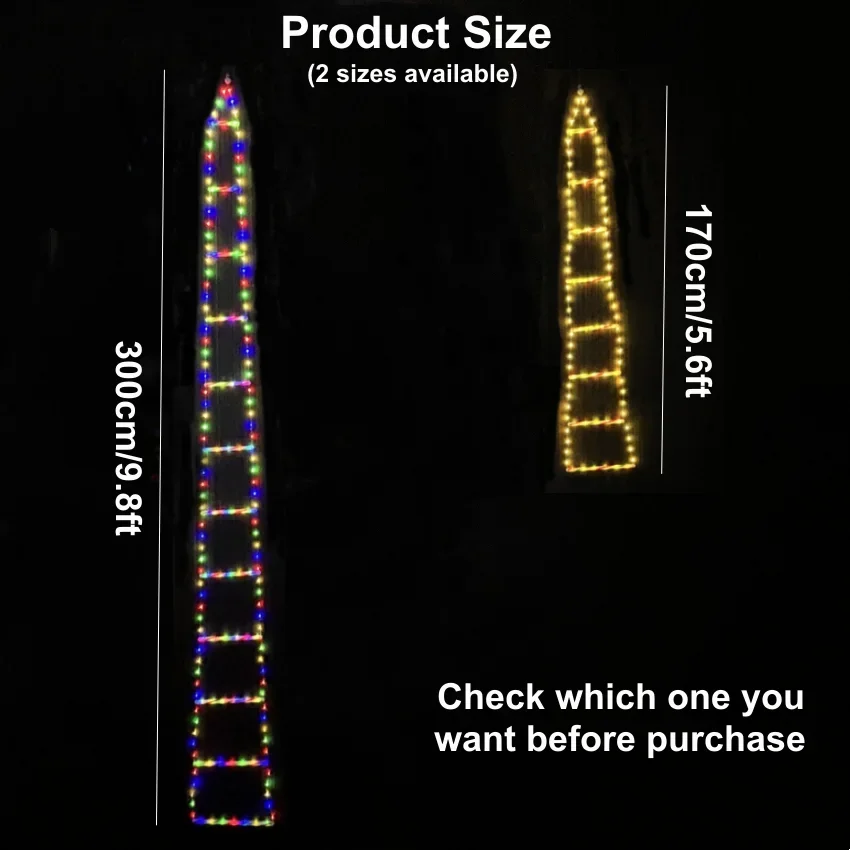 LED Christmas Ladder Lights with Santa Claus Doll String Light with Remote for Indoor Outdoor Home Garden Christmas Decor