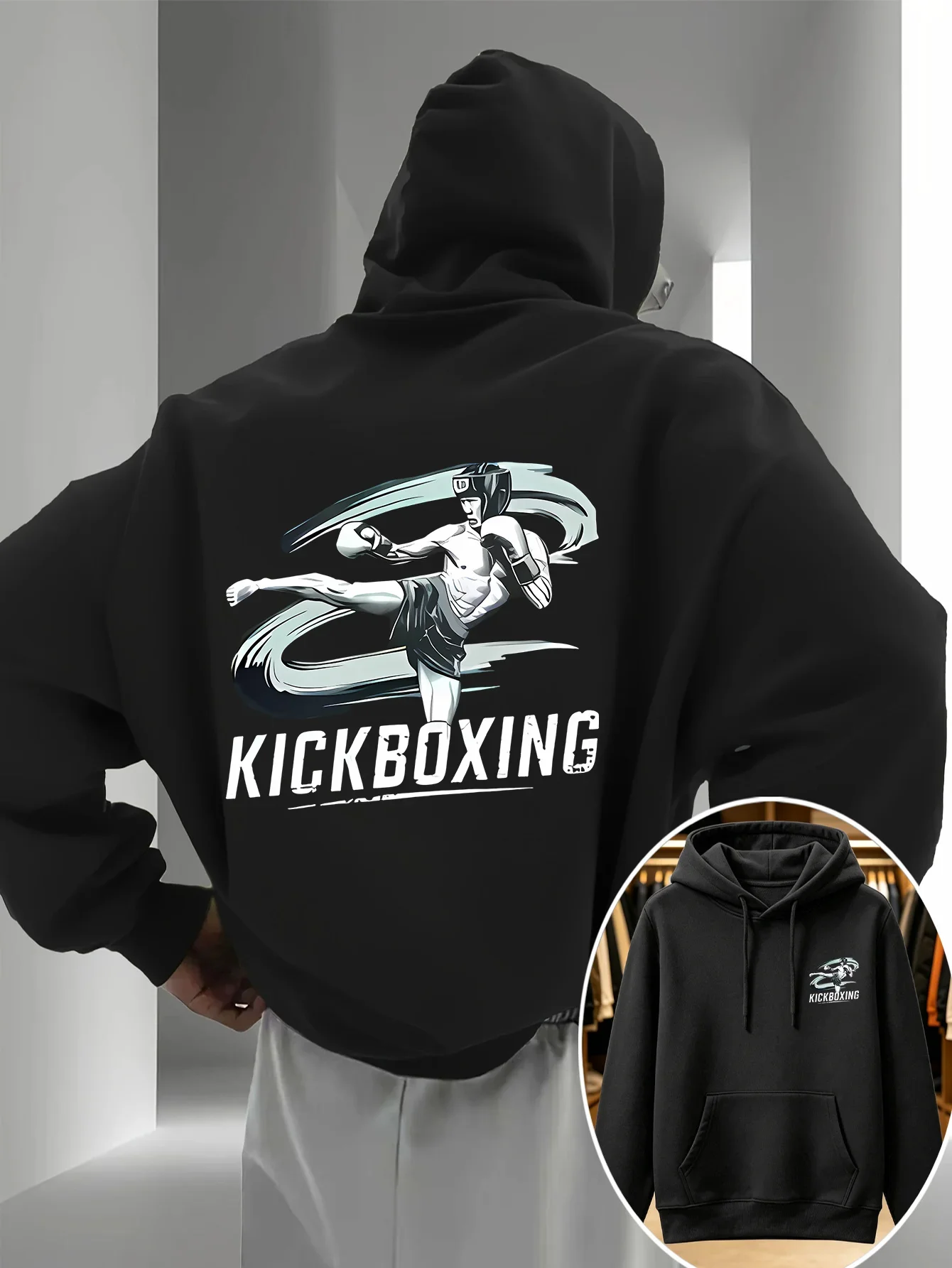 Aliexpress Men's Hooded Sweatshirt Kickboxing Graphic Printed Hoodie Combat Sports Style Casual Oversized Streetwear Sports Pullover Unisex - Aliexpress Deal