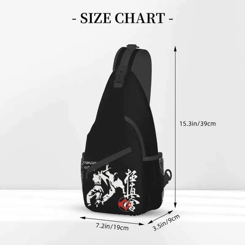 Kyokushi kárate Kumite Scene Sling Crossbody Chest Bag para hombres, Cool Fighter, artes marciales, mochila de hombro para viajes y ciclismo