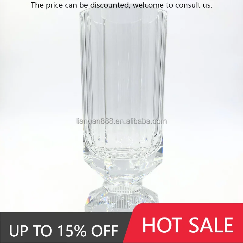 

Transparent Flower Convenient Cylindrical Modern Luxury Living Large Capacity Floral Arrangement Crystal Vase For Coffe Table