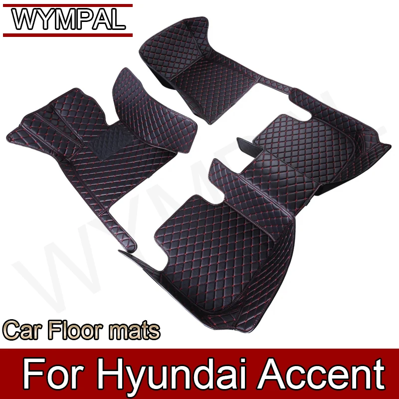 Car Floor Mats For Hyundai Accent Verna Super Pony Brio Dodge Attitude MC MK3 2006~2011 Leather Mat Rugs Carpets Car Accessories