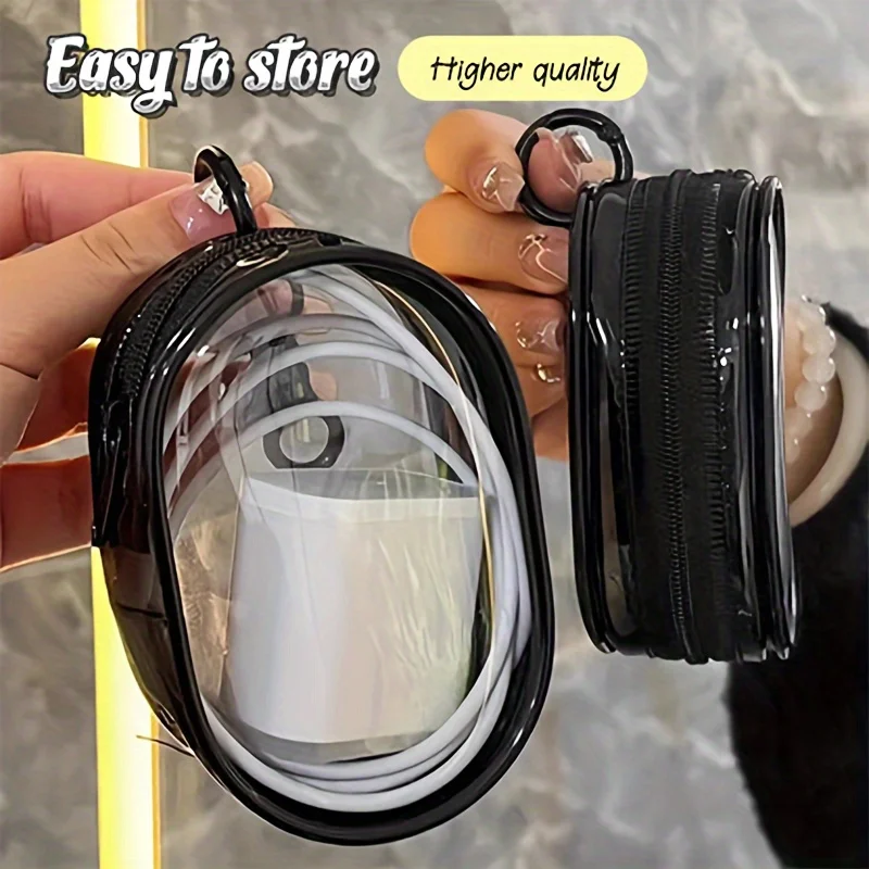 Multifunctional Transparent Charger Cable Organizer Bags Earphones Zipper Storage Bag Boxes Outdoor Travel Accessories Organizer
