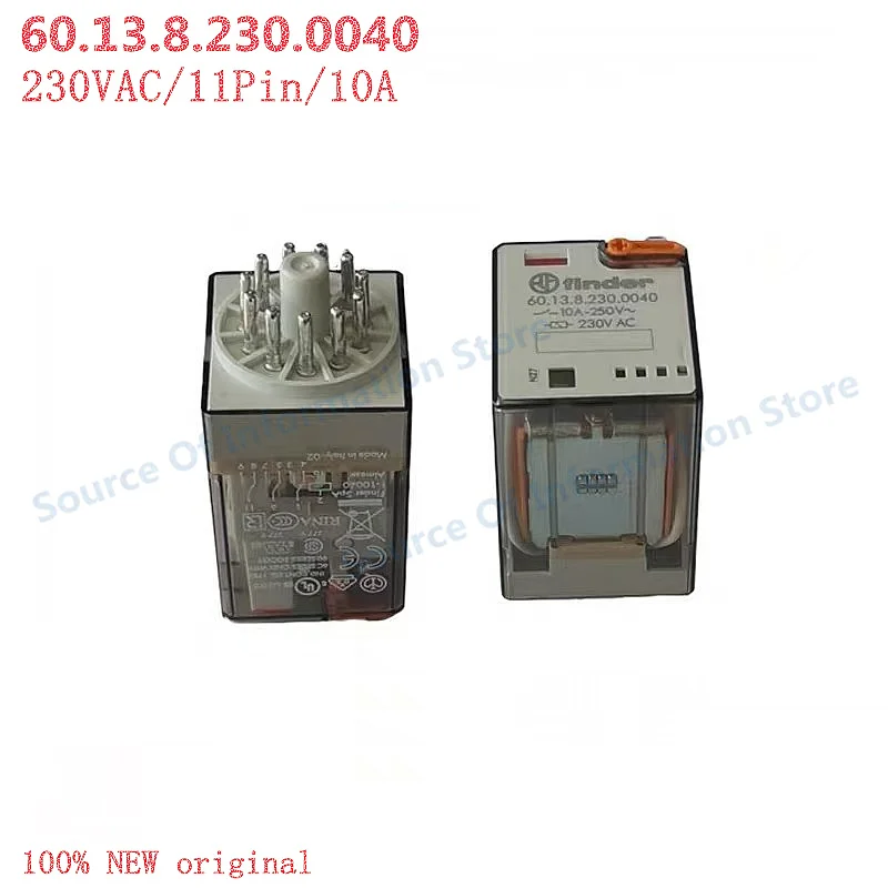 

60.13.8.230.0040 Finder Relay 230VAC 11-Pin 10A