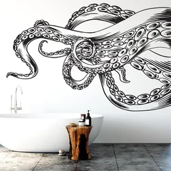 Octopus Wall Decor, Octopus Wall Decals, Tentacles Wall Art, Stickers Octopus Wall Vinyl Tentacles Nursery Wall Decals Art 3D47