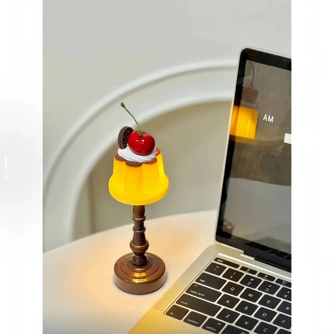 

Pudding Glowing Night Light - Birthday Dessert Decoration, Mini Ambient Table Lamp, Party Gathering Decorative Ornament