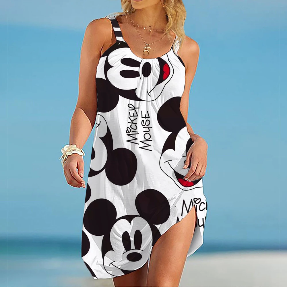 Fashion Disney women dress summer style women clothing plus size Women beach dress Mickey Mouse female summer dress