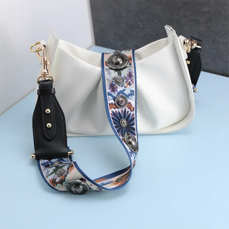 TINBERON Canvas Shoulder Strap Vintage Rivet Luxury Brand Wide Bag Strap Bag Part Accessories Apply To Saddle Bag Shoulder Strap