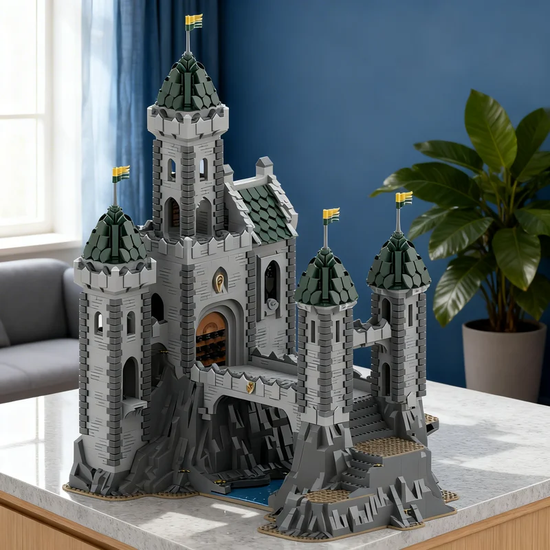 

6721 деталь MOC: Замок-крепость Зеленого Дракона, конструктор, игрушка, подарок, креативный коллекционный набор для демонстрации, премиум-класс, для взрослых и детей