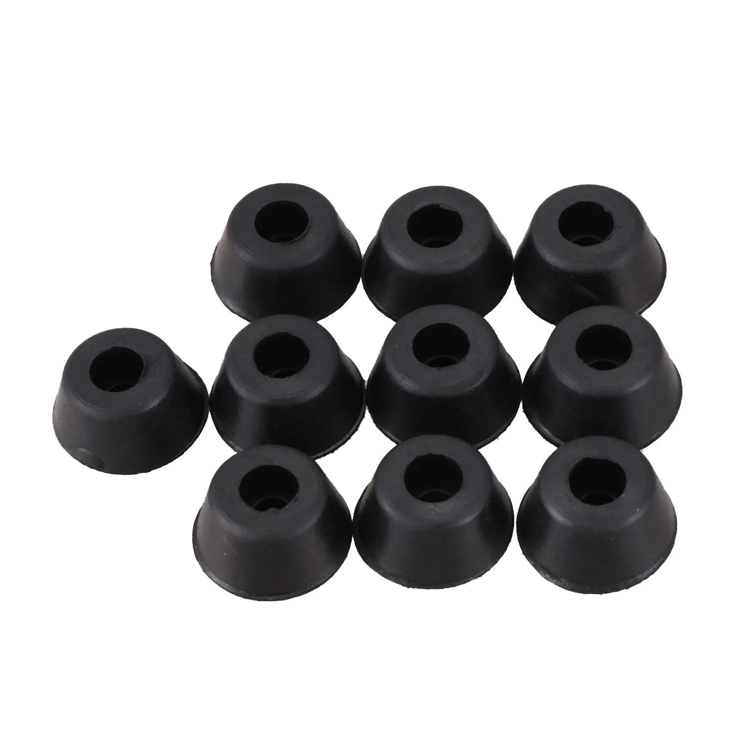 円錐形の凹型ゴム足バンパー、黒いパッド、21mm x 10mm、10個