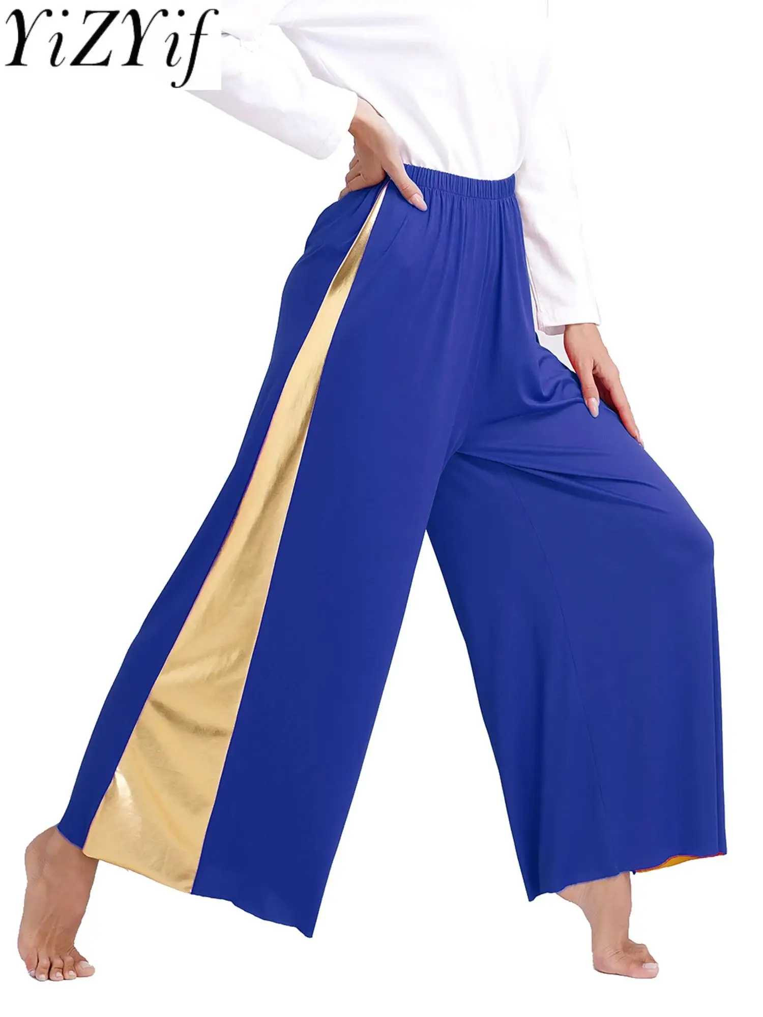 Women Celebration of Spirit Palazzo Pants Liturgical Praise Dance Wide-Leg Trousers Worship Costume Modern Dancewear Praisewear