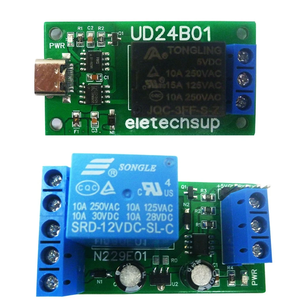 

DC 5V 12V 1 Channel TYPE-C USB Relay Board RS232(TTL) PC UART Serial Port Switch Relay Module With Power Indicator Practical