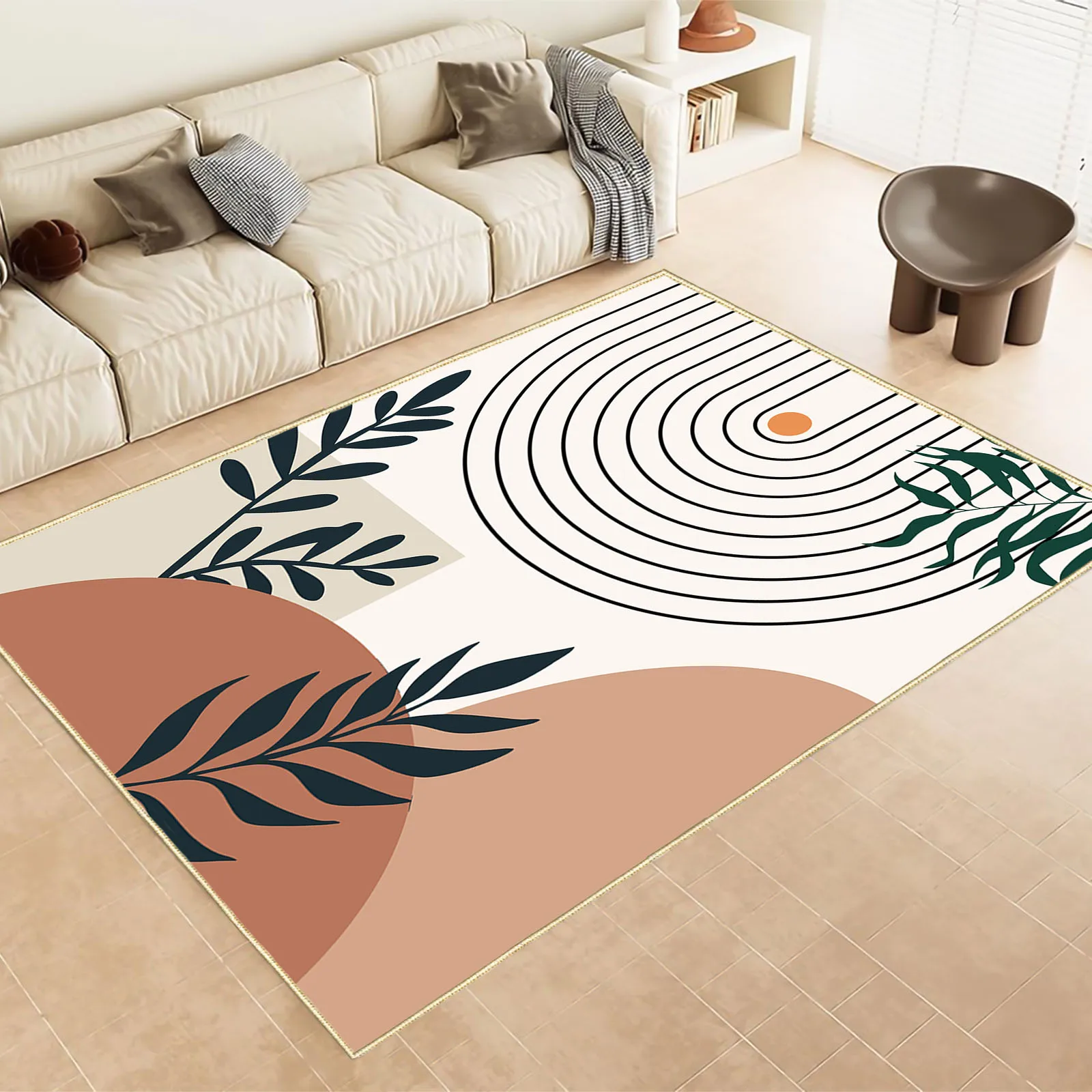 Lines, butterflies, leaves Mat Carpet Rug for Bedroom Living Room Home Sofa Decoration