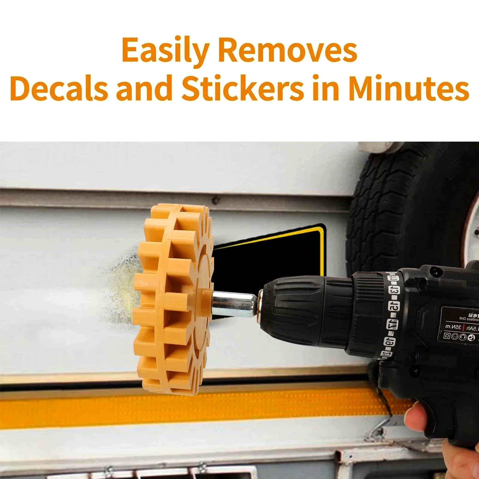 Rafford Car Eraser Wheel Adhesive Remover Rubber Wheel Smooth Power Drill Adapter Paint Repair Rubber Vinyl Decals Removal Tools