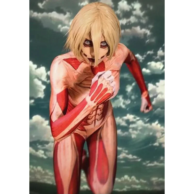 

Halloween Annie Leonhardt Female Cosplay Costumes 3D Print Attack on Titan Female/Male Zentai Catsuit Girls Bodysuit