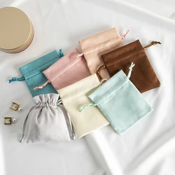 10Pcs Jewelry Gift Bag Flannel Velvet Suede Drawstring Packaging Organizer Pouch Wedding Favors Candy Goodie Baby Shower Storage