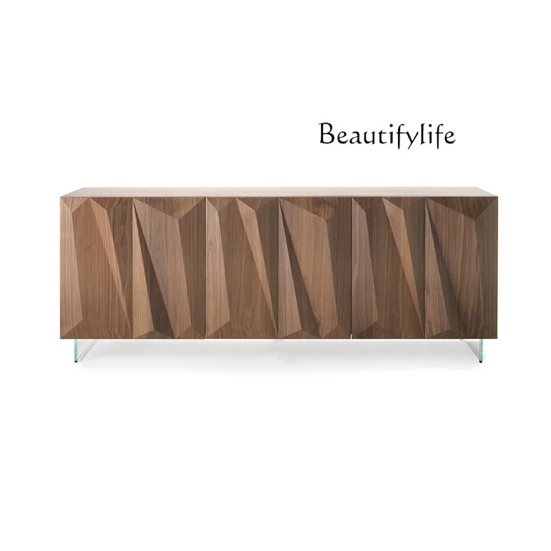 Modern light luxury black walnut side cabinet, porch cabinet, side cabinet, TV cabinet, minimalist locker