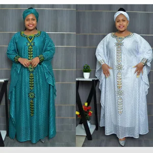 Afrikanische Kleider mit Krawatte für Frauen, Boubou Dashiki Muslim Spitze, traditionelle afrikanische Kleidung, Ankara -Kleidung, Nachtkleid, Mode Hauptverkaufskleid Barro Black - №5