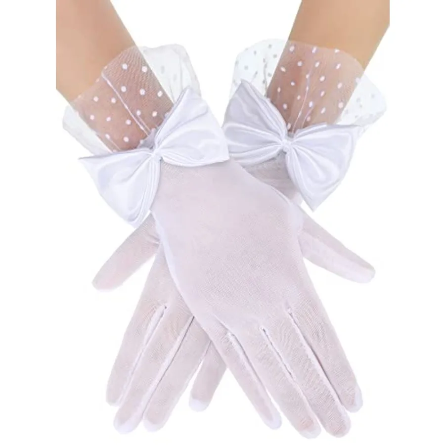 Elegant Women Lace Mittens for Weddings and Events