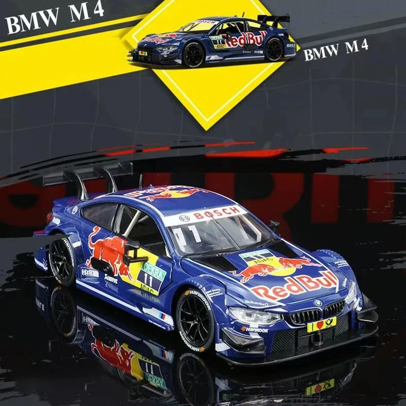 NEW 1:24 BMW M4 GT3 Red Bull M6 BMW CSL Alloy Car Diecasts & Toy Vehicles Car Model Sound and light Car Toys For Kids Gifts