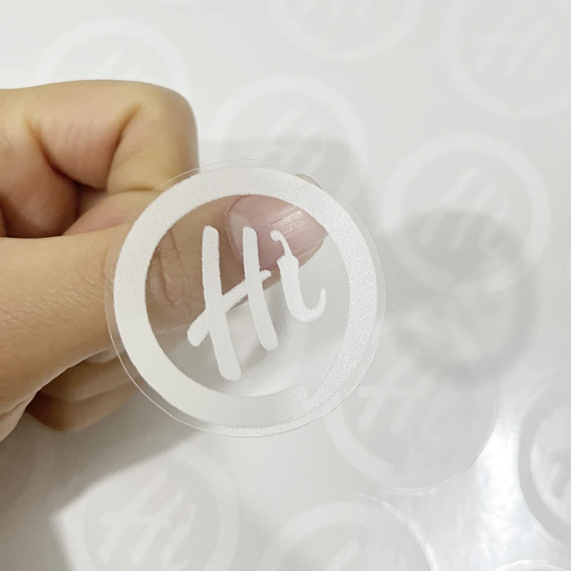 White Ink Waterproof Lip Gloss Label, Transparent Stickers, Transparent Custom Logo, Vinyl Personalized Decoration, 100Pcs