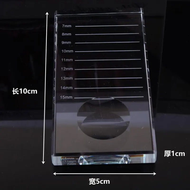 Soporte para pestañas postizas de cristal, paleta en U curvada/recta, soporte para curvar, almohadilla, bandeja de pegamento transparente, herramienta de maquillaje, 1 ud.