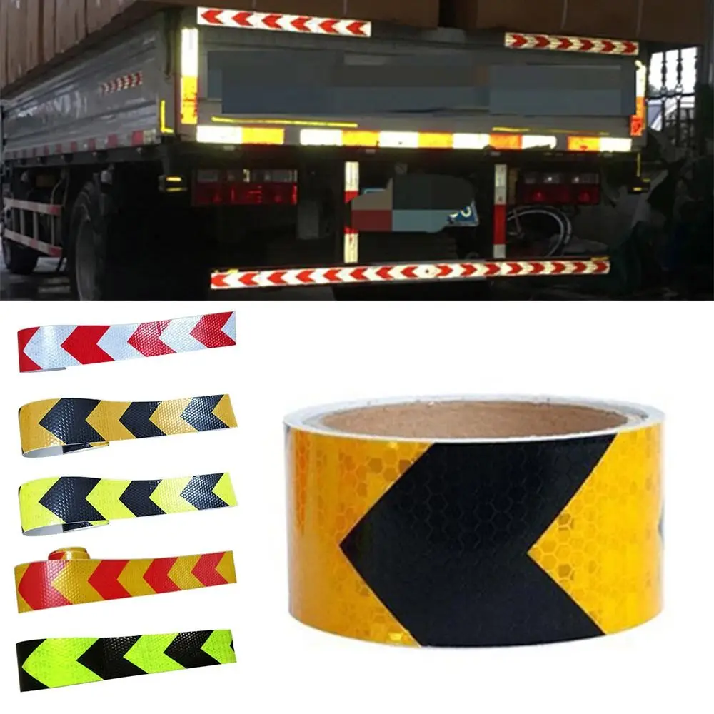 

5x300CM Car Reflective Tape Safety Mark Multicolor Car Reflector Sticker Motorcycle Warning Decor Decals Arrow Warning Strip